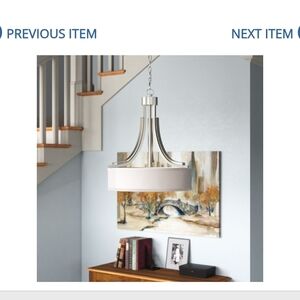 Modern Silver and White Chandelier